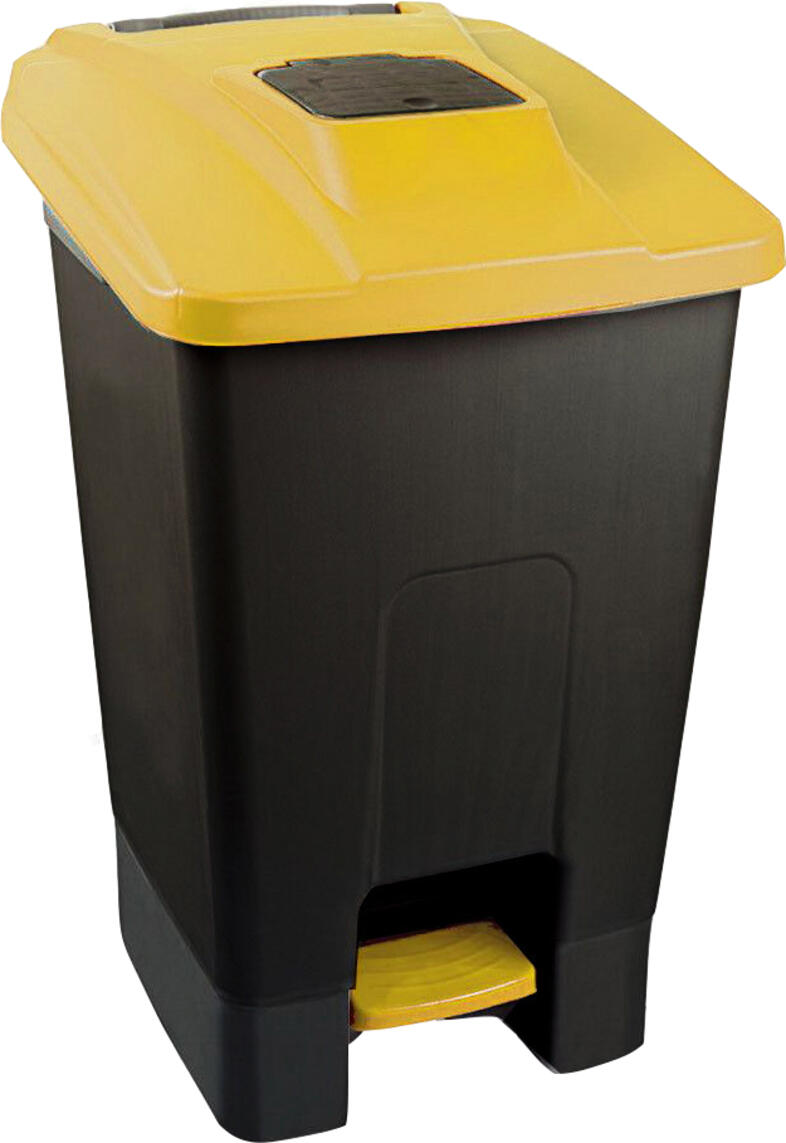 Szelekt�v l�bped�los szemetes kont�ner m�anyag 100 liter s�rga