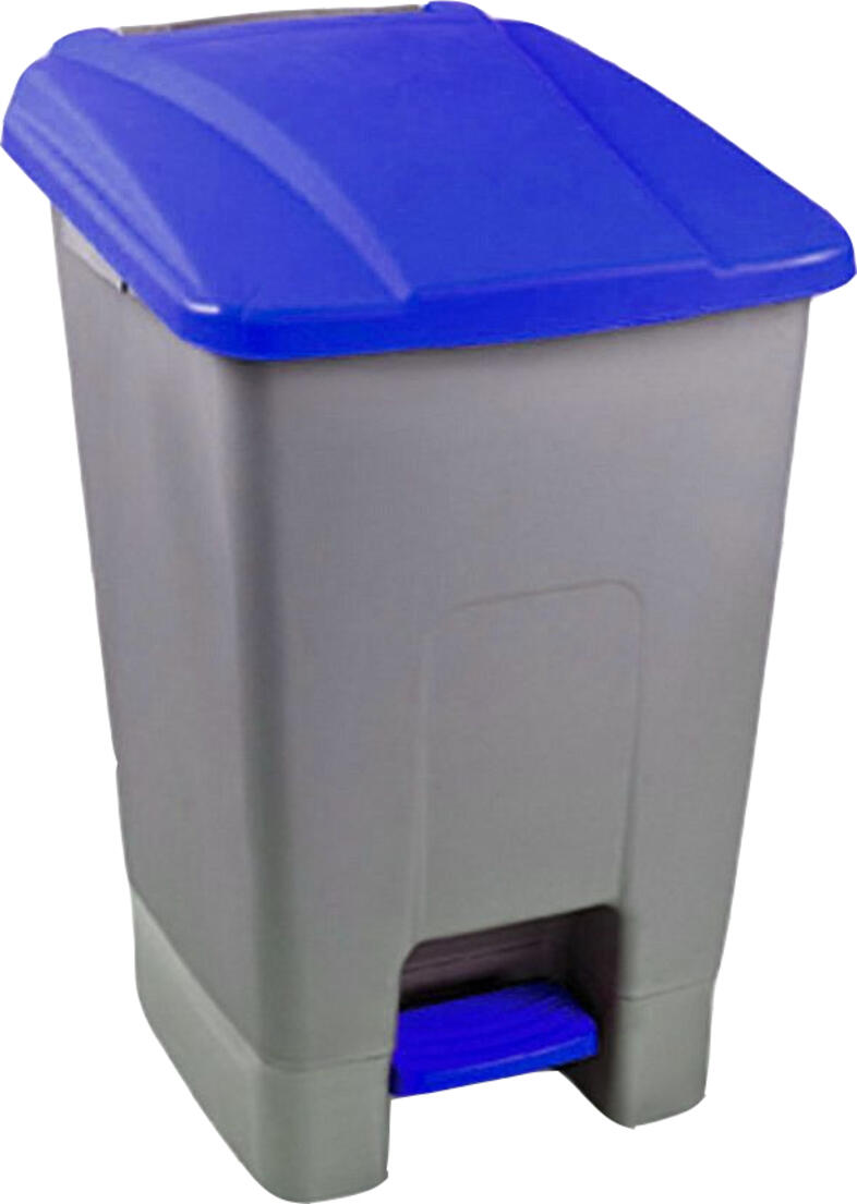 Szelektív lábpedálos szemetes konténer kerékkel műanyag 70 liter kék