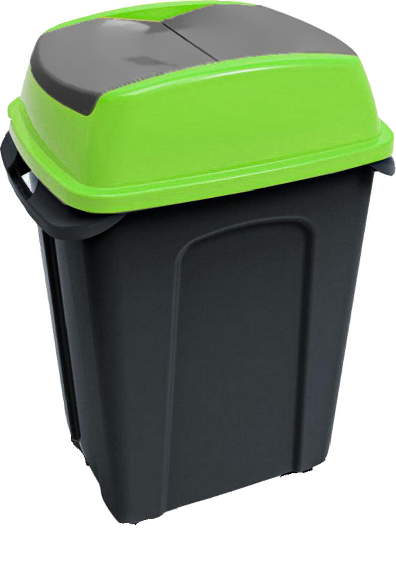 Hippo billen�fedeles szelekt�v hullad�kgy�jt� m�anyag 70 liter fekete-z�ld