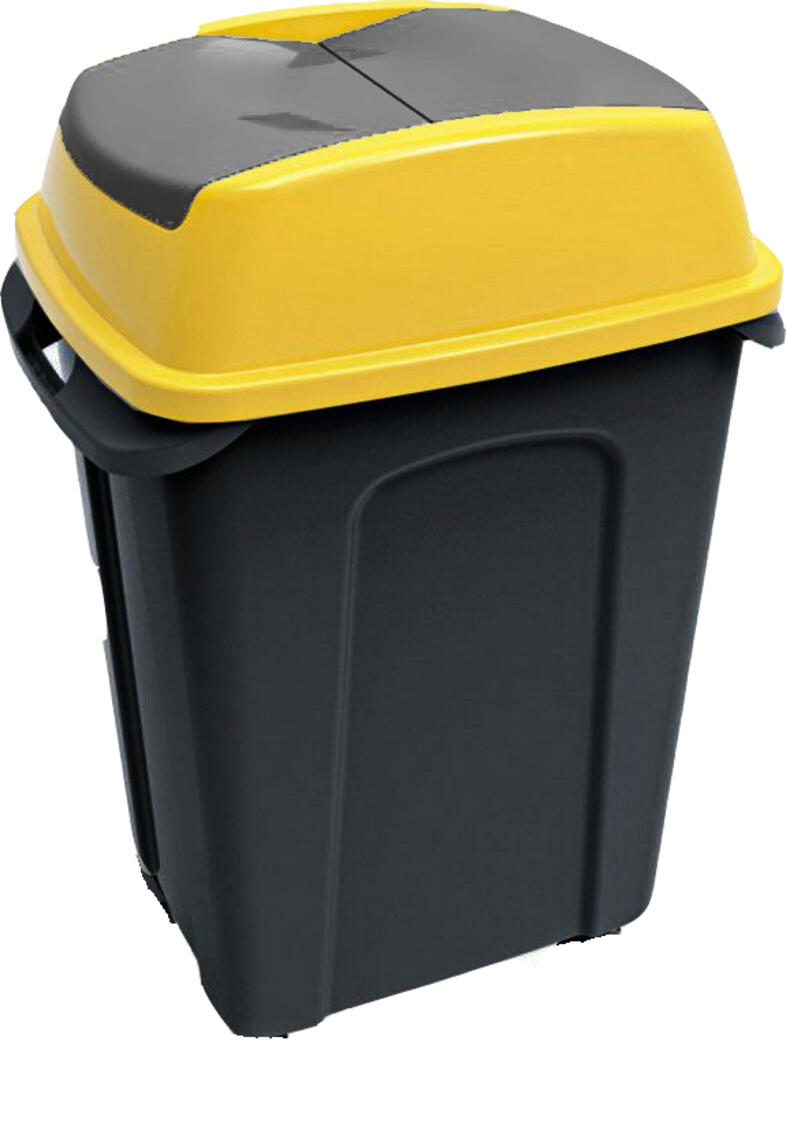Hippo billen�fedeles szelekt�v hullad�kgy�jt� m�anyag 70 liter fekete-s�rga