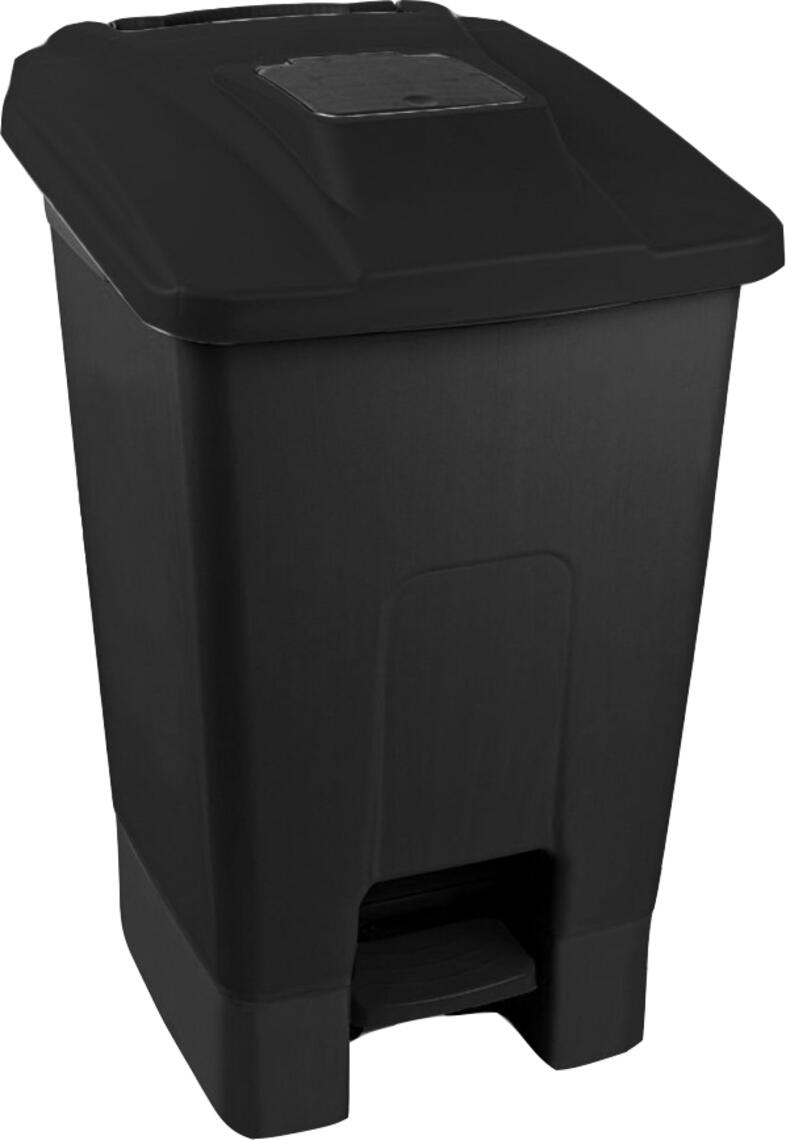Szelekt�v l�bped�los szemetes kont�ner m�anyag 100 liter fekete 