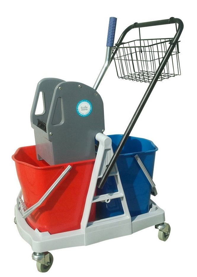 Ecofix felmosókocsi kétvödrös 2×17 liter eszköztartóval